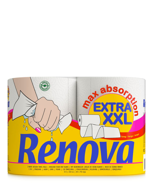 Renova Max Absorption Extra XXL Kitchen Rolls – Sustainable & Ultra Absorbent - Certified FSC